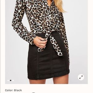 Free people- modern femme novelty mini denim skirt